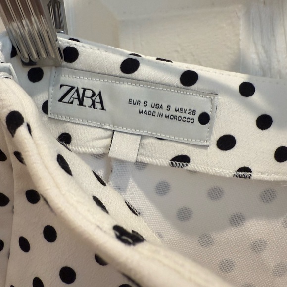 Zara Cream and Black Polka Dot Skirt - Picture 1 of 2